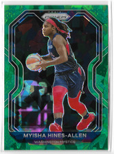 2021 Prizm WNBA Green Cracked Ice #40 Myisha Hines-Allen Washington Mystics