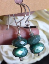 AAA Mystic Green Moonstone  .925 Sterling Earring Sundance Artisan Rare Gems
