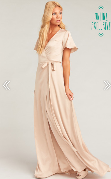 noelle flutter sleeve wrap dress