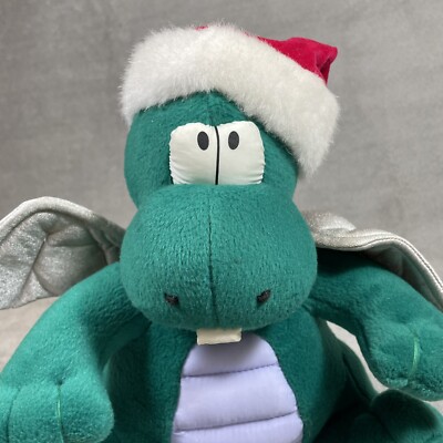 Vtg Proffitts Green Dragon 11'' Santa Plush Stuffed Animal Christmas 1992