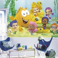 Bubble Guppies Xl Chair Rail Prepasted Mural Wall Mural Sticker - 126x72 Bubble Guppies Xl Chair Rail Prepasted Mural Wall Mural Sticker - 126x72