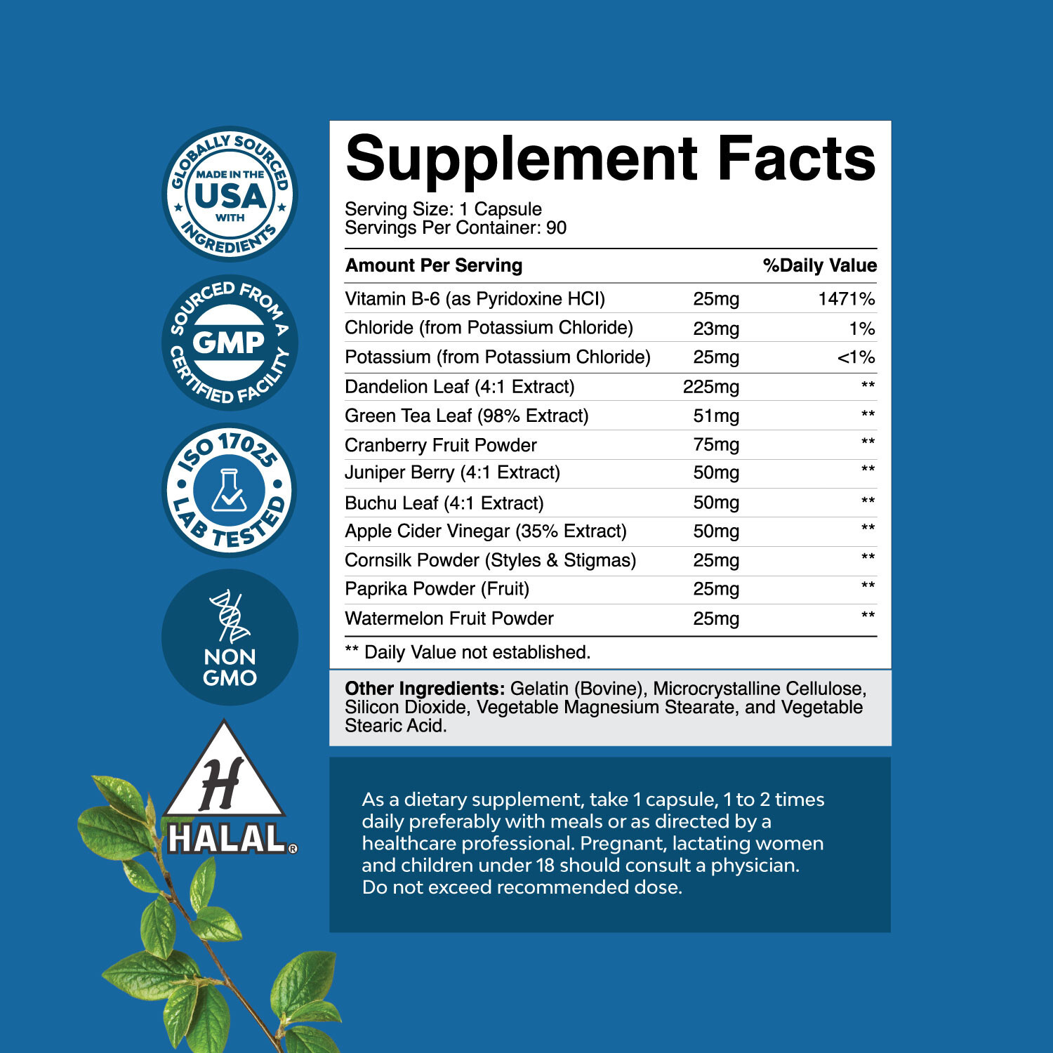 Water Away Pills Maximum Strength Herbal Diuretic Pills for Water Retention 90ct