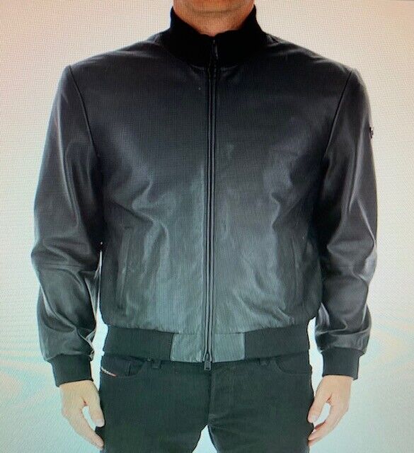 Emporio Armani mens caban lamb leather jacket,black.size Emporio Armani mens caban lamb leather jacket,black.size