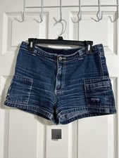 Vintage Jordache Denim Shorts Women s Blue Jean Utility Cargo Y2K Sz 27x3