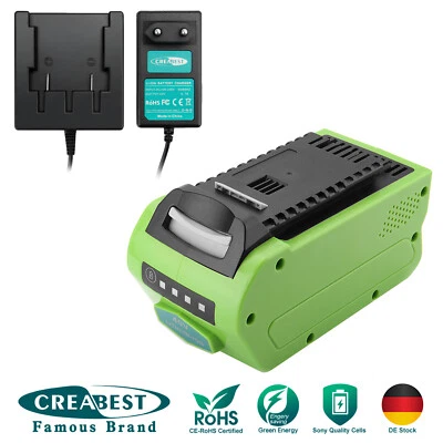 6000mAh 40V Li-ion Akku/Ladegerät Für GreenWorks G-MAX 40V 29462 29472 20302