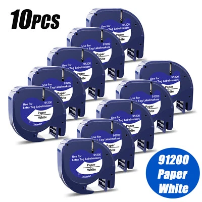 Dymo LetraTag Refill White Paper Label Tape 91200 S0721510 12mm x4m LT-100H QX50