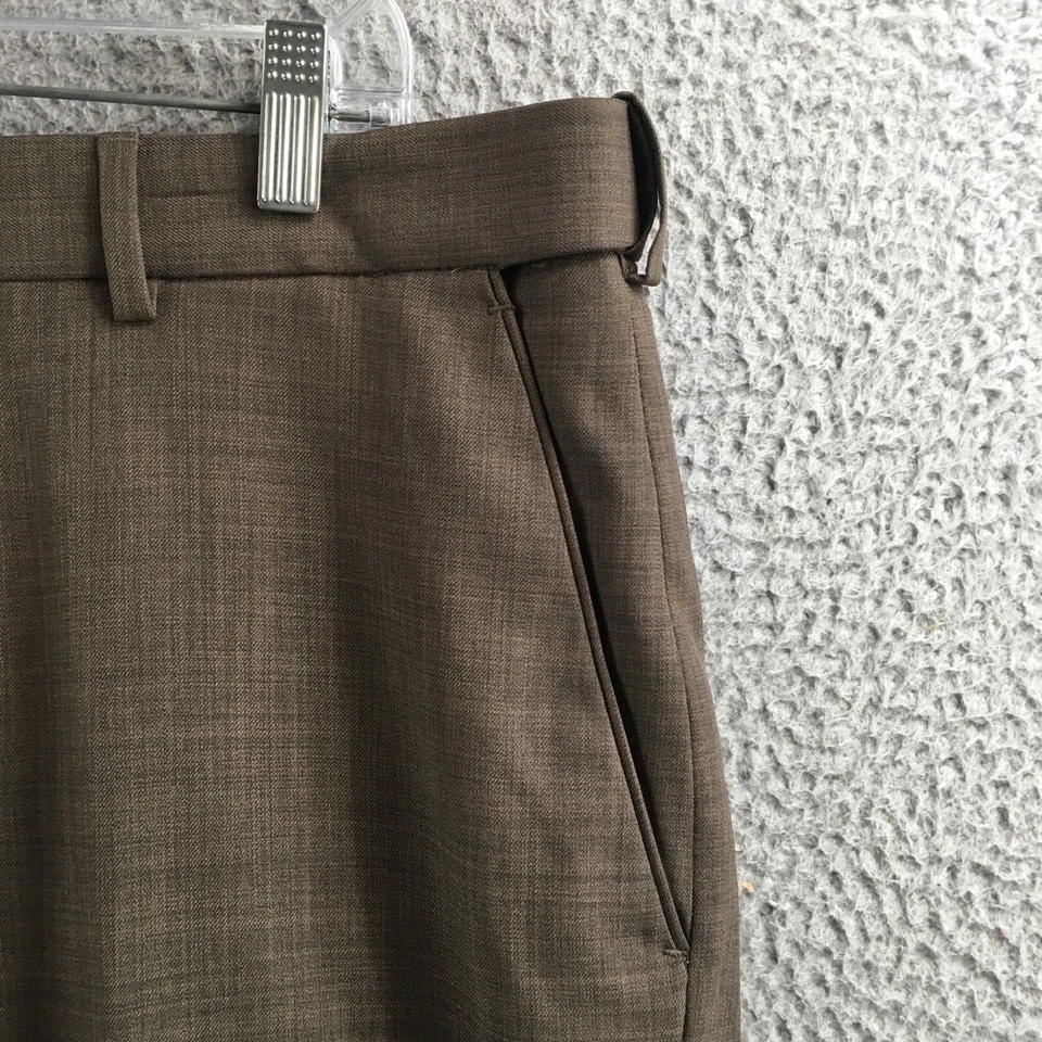 Pantalones de vestir Croft & Barrow calce clásico para hombre 36x30 (37x28,5 real) marrón cremallera NUEVO Foto 4 de 4