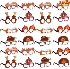 24 Pcs Thanksgiving Accessories Turkey Eyeglasses Frame Photo Props for Kids