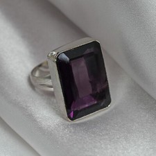 Amethyst Gemstone Handmade 925 Sterling Silver Jewelry Ring Gift For Her