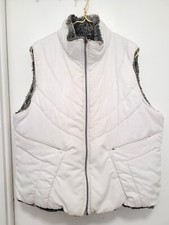 Winter Jacket Women’s Plus Size 18 Sleeveless, Reversible Pockets, White, Zip