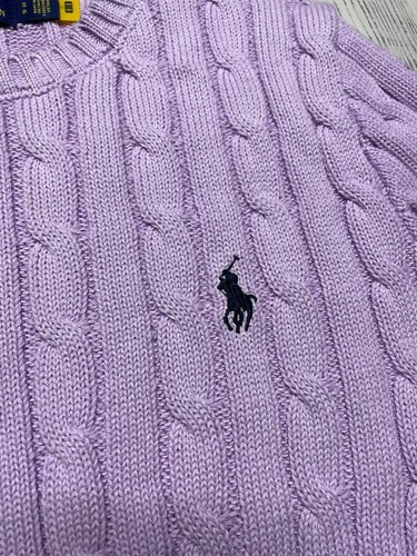 Polo Ralph Lauren Women's Crewneck Pink Purple Cable-Knit Sweater - Small - Picture 11 of 13