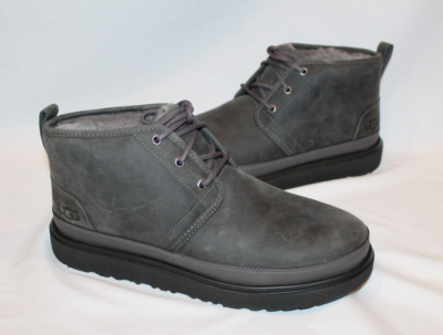 UGG Mens 8 Neumel Chukka Boots Waterproof Grey Leather Shearling Rugged Casual Ugg Neumel Grey | eBay main image 3