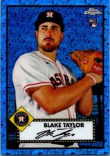 Blake Taylor 2021 Topps Chrome Platinum Rookie #124 Blue Mini-Diamond 125/199