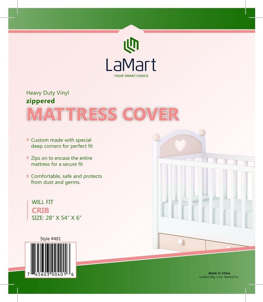 Crib/Toddler Bed Size HeavyDuty Vinyl ZIPPERED Waterproof Mattress