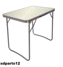 Set Tavolo Tavolino Pieghevole Pic Nic Campeggio Alluminio 70x50x60cm