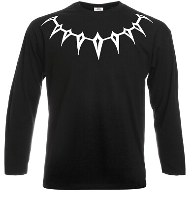 Black Panther Necklace Long Sleeve T-Shirt Wakanda Killmonger