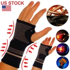 Copper Wrist Brace Support Sprain Carpal Tunnel Arthritis Compression Sleeve