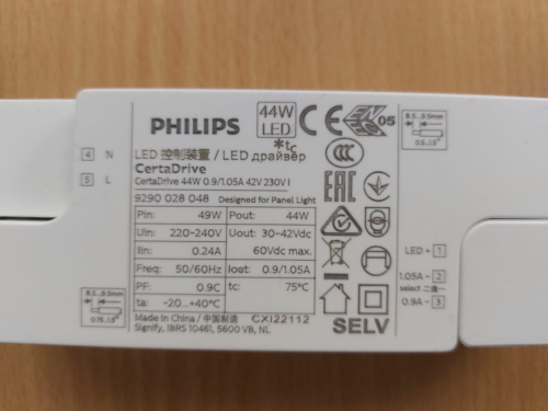 Controlador LED Philips Certadrive 44W 0,9/1,05A - Imagen 1 de 2