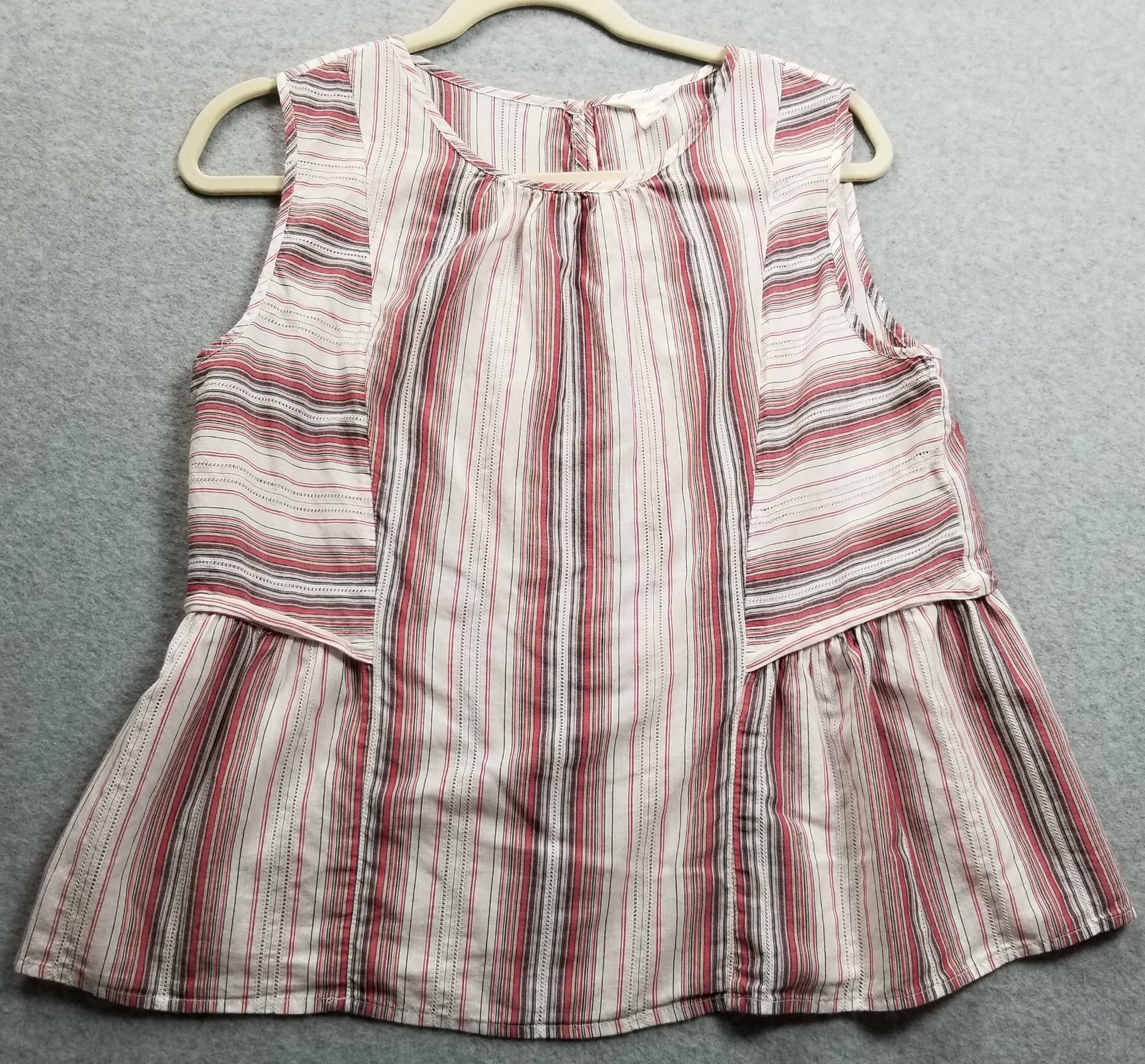 Caslon Tank Top Women's Petite Small PS Red White Blue Striped