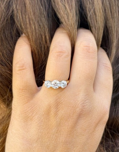 Round Diamond Engagement Ring Three Sone IGI Certified 14K Yellow Gold 2.00ctw - Picture 14 of 18