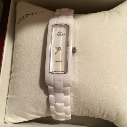 Oniss White Sapphire Watch Calendar New In Box - Picture 2 of 2