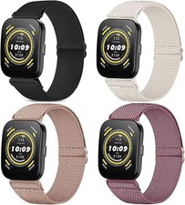 Stretchy Nylon Watch Bands Elastic Loop 47mm 4 Pack Amazfit Active GTS Bip