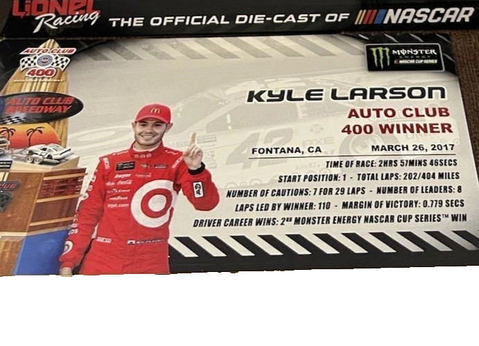 2017 Kyle Larson #42 Target California Win Race Version 1:24 ARC HOTO FREE SHIP!