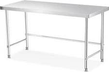 Stainless Steel Work Table Prepration Table Open Base for Kitchen & Restaurant
