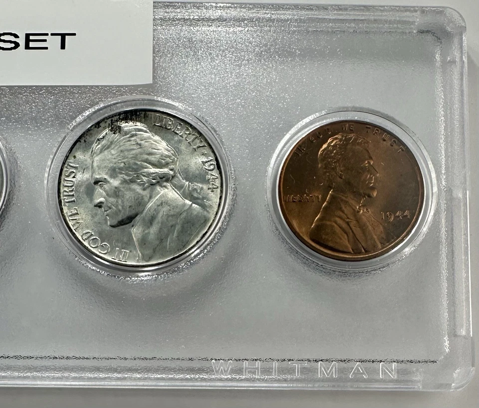 1944-P 5-Coin Year Set – AU – Brilliant Luster – Whitman Case - Image 3 of 4