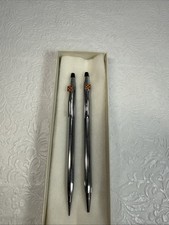 Ralston Purina Cross Chrome Pen & Pencil Set Made In USA Pen Not Working Vintage