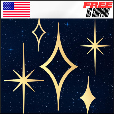 Mid Century Modern Elegance Wall Accents Vintage Style Starburst DecorStar 5 Pcs