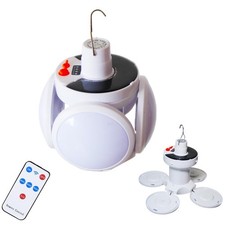 Solar Foldable Camping Hanging Light 4000 Rechargeable Lantern Tent Lamp with...