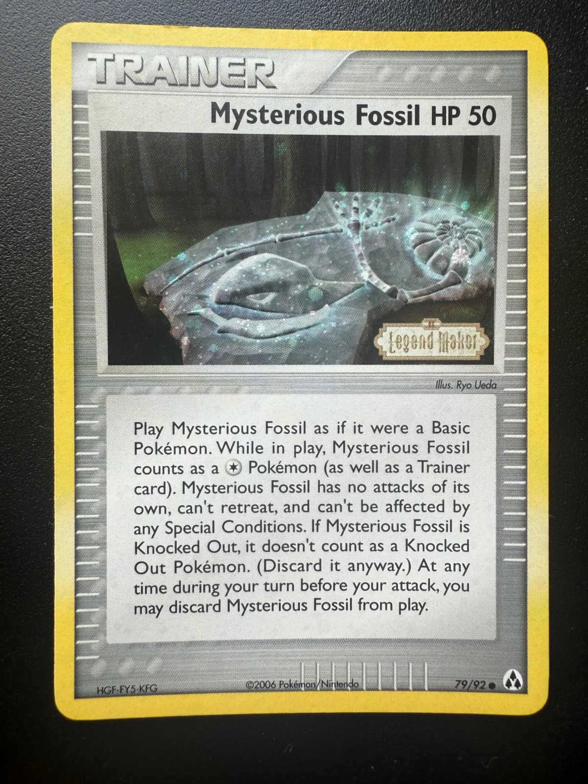 Mysterious Fossil 92/110 Holon Phantoms Holo Stamped Pokemon Trading Card