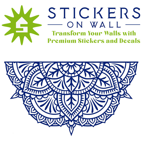 Large Boho Half Mandala Wall Sticker Bedroom Removable Vinyl Decal - Picture 19 of 23