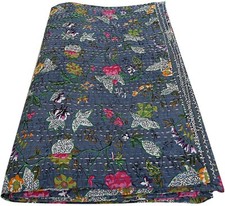 Vintage Patchwork Kantha Tagesdecke Indisch Handarbeit Quilt Überwurf...