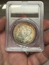 1921 Morgan Dollar - Unc -Rare Target Toned Ender Toning!