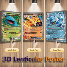 Pokemon Venusaur Charizard Blastoise Poster 3D Lenticular Effect 3 In 1 Picture