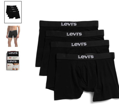 Men's Levi's 4-Pack Boxer Cotton Stretch Modern Essentials Underwear (All Black)