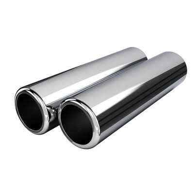 Chrome Exhaust Tips 9'' Angle & Pencil Cut Turn Down 2.25''-2.5'' ID/OD 2pcs