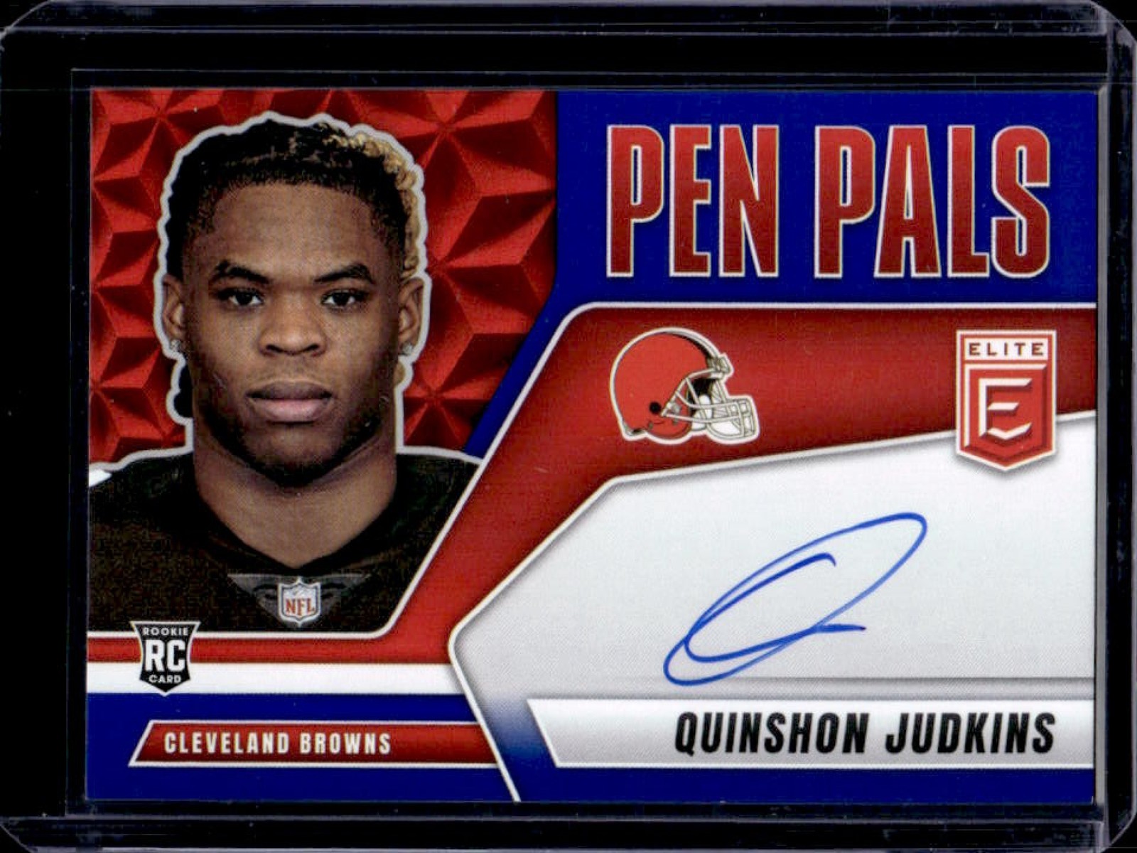 2025 Donruss Elite Quinshon Judkins Pen Pals RC Blue Ink Auto #PPE-QJU