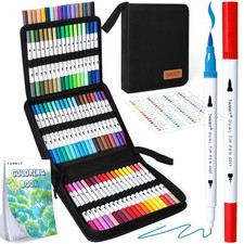 Markers for Adult Coloring Books No Bleeding, 72 Colors Dual Tip Art Markers ...