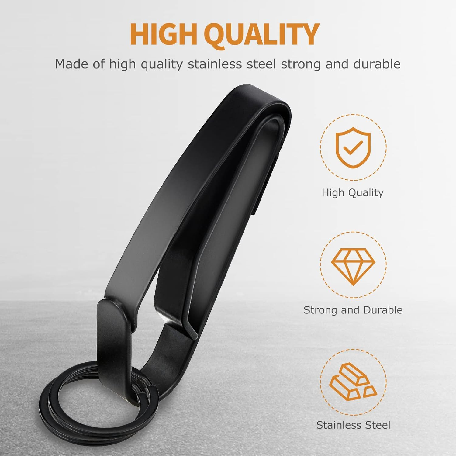 Ullnosoo Duty Belt Key Holder, Quick Release Key Clip, Stainless Steel with 4 Ke