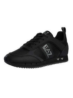 EA7 Men's Carbon Mesh Logo Trainers, Black