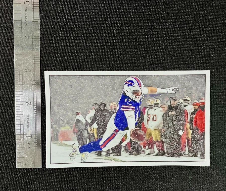 Adesivo de vinil à prova d'água Buffalos Josh Allen icônico ventilador notas de mergulho na neve carro - Imagem 4 de 4