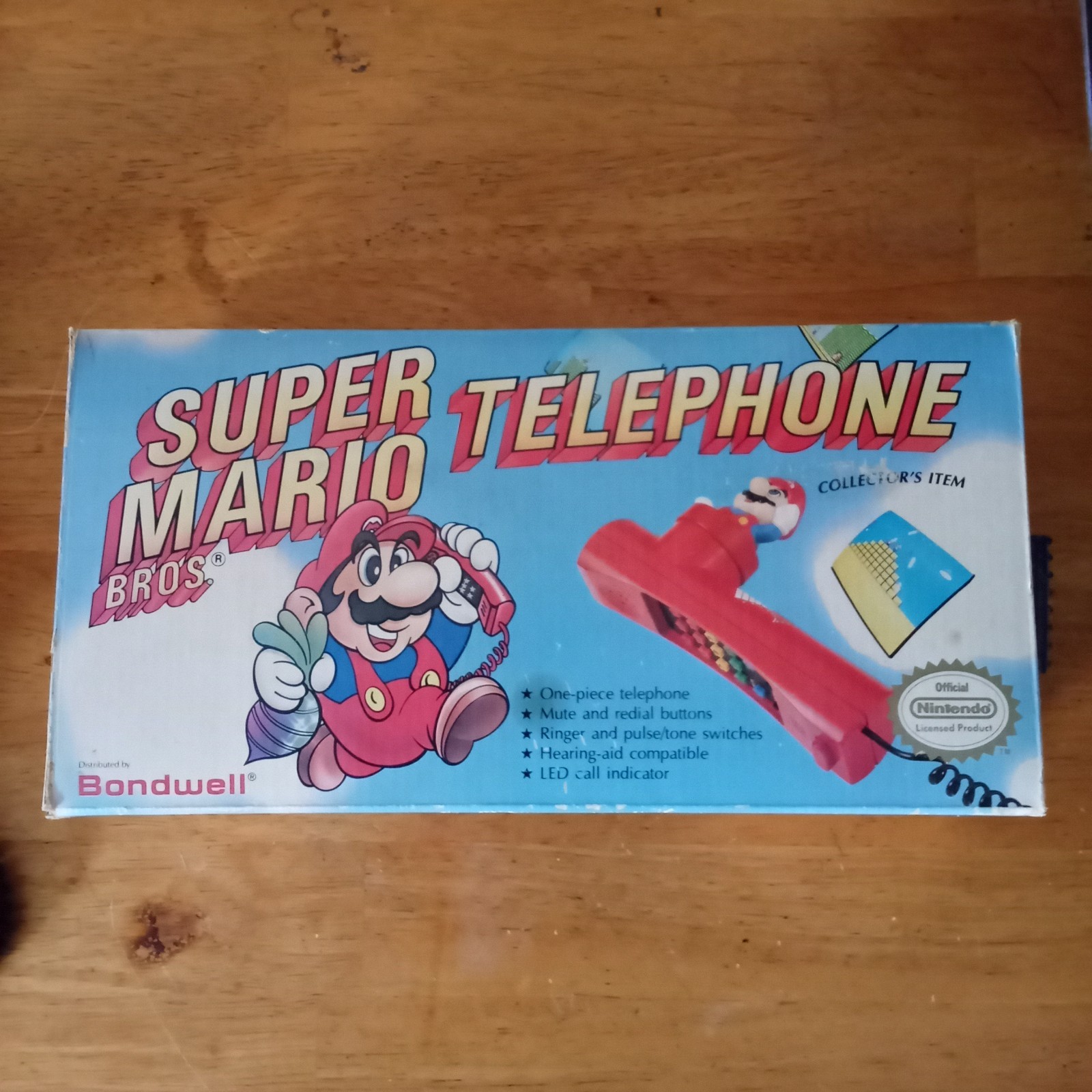Vtg 1990 Super Mario Bros. 2 Telephone In Box Red Pipe W/ Instructions Warranty