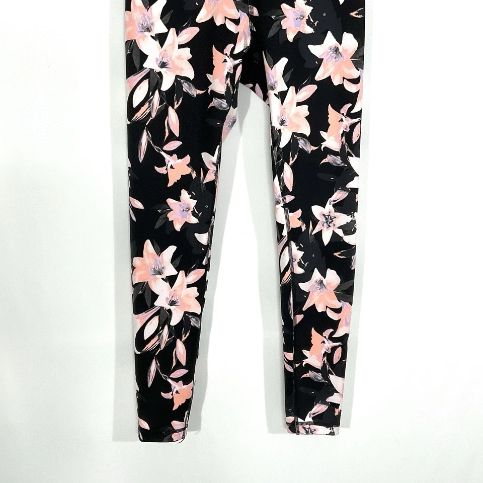 Leggings Victoria's Secret Essential Bolsillo TALLA 4 Negro Estampado Floral Lirio Foto 4 de 4