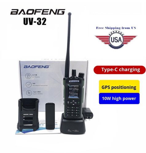 Walkie Talkie BAOFENG UV32 Con GPS, Bluetooth Y USB-C | Radio Amateur UHF 10W 1000 Canales