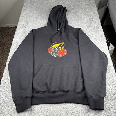 Five Hills Hoodie Mens Medium Black Fleece Dice Gamble Pullover