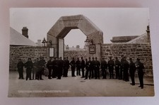 Old Postcard:  Dartmoor Prison, Princetown with Prison Officers at Gate c.1910