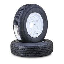 2 Free Country Trailer Tire Rim St20575r14 8-ply D 105m 5 Lug X4.5 White Spoke